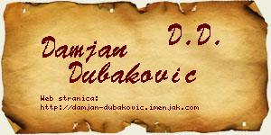 Damjan Dubaković vizit kartica